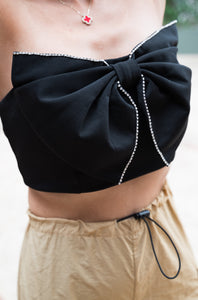 "Cute" Black Bow Top