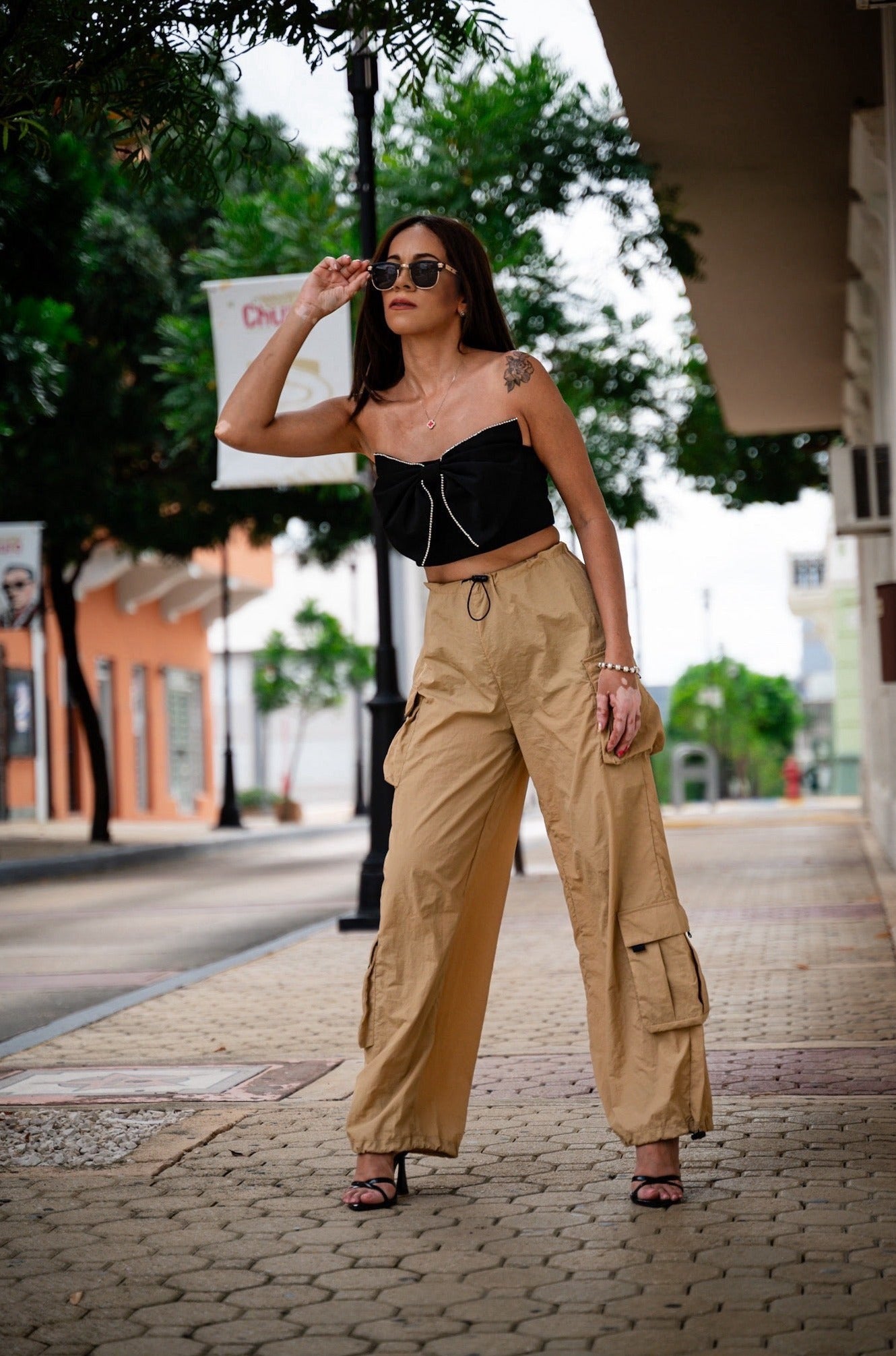 "Cute" Black Bow Top