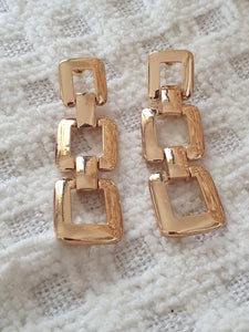 Gold Square Earring