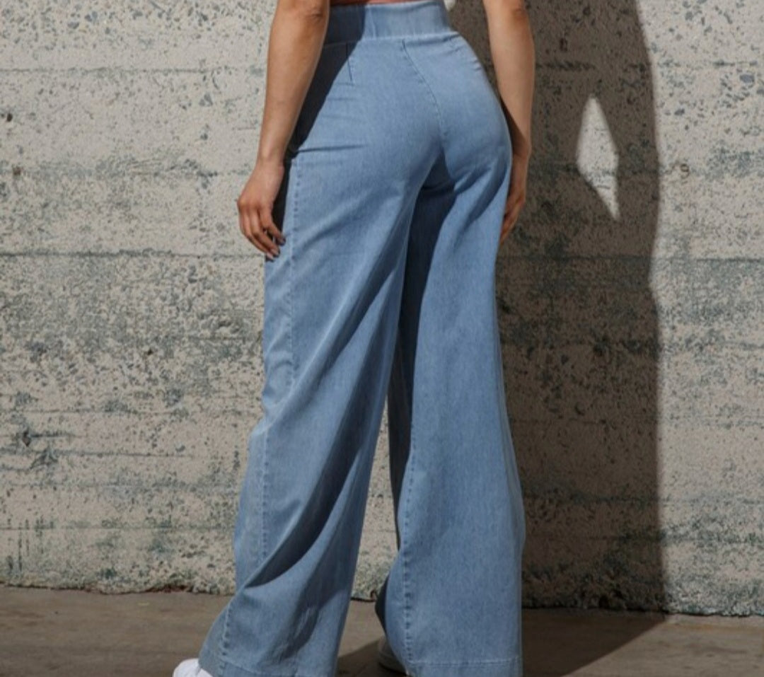 Wide Leg Denim Palazzo