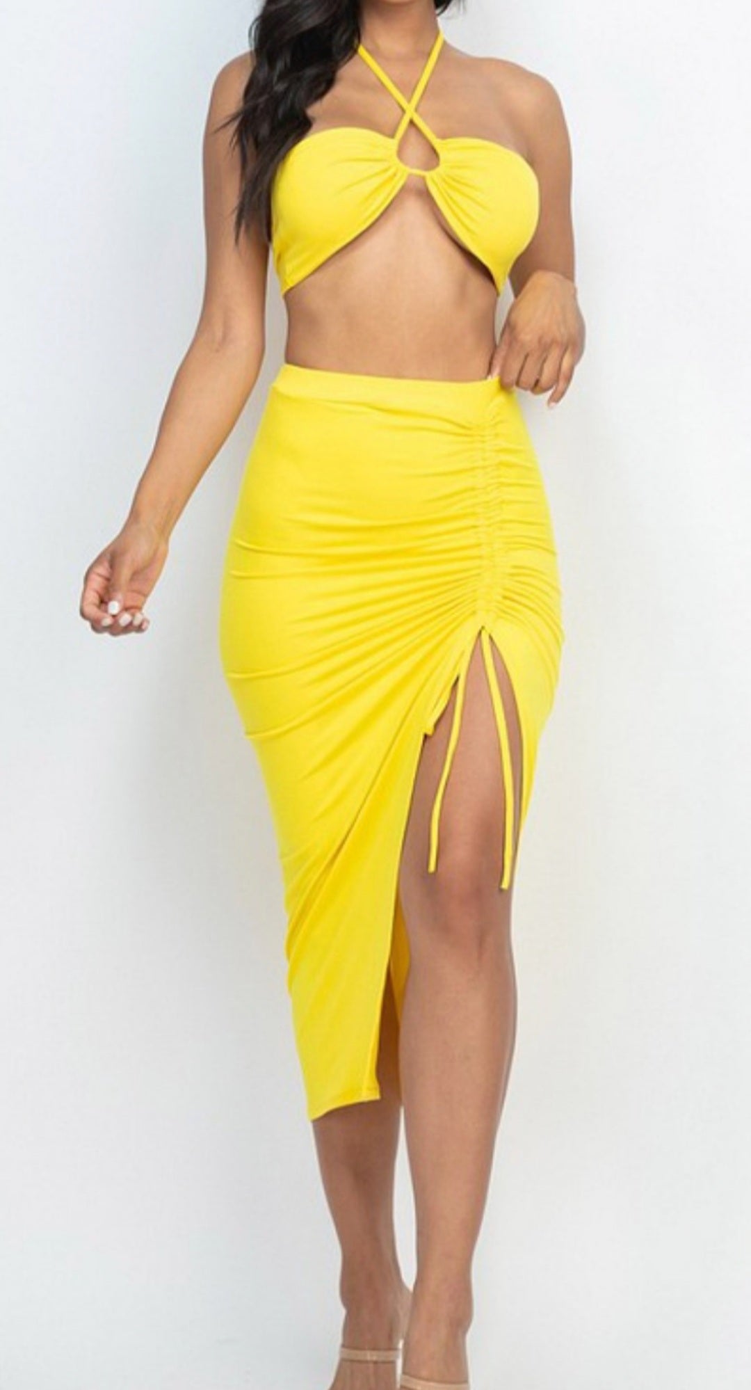 Tulum Yellow Skirt Set